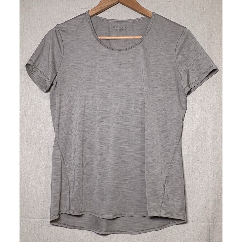 Athleta Kettlebella Women's M Training Shirt Top Athleisure Gray Yoga‎ Gym